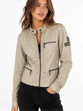 William Rast Bomber / Military style khaki crop light 100% cotton jacket